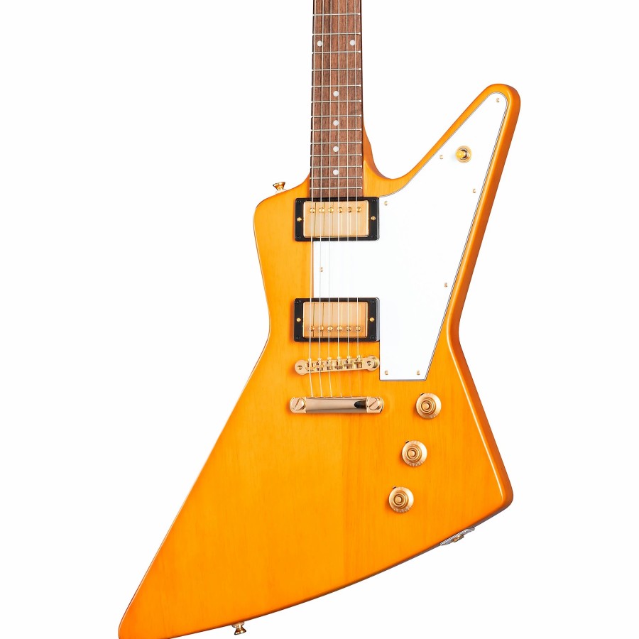 Guitars Epiphone Solid Body | Epiphone 1958 Korina Explorer Outfit Electric Guitar Aged Natural