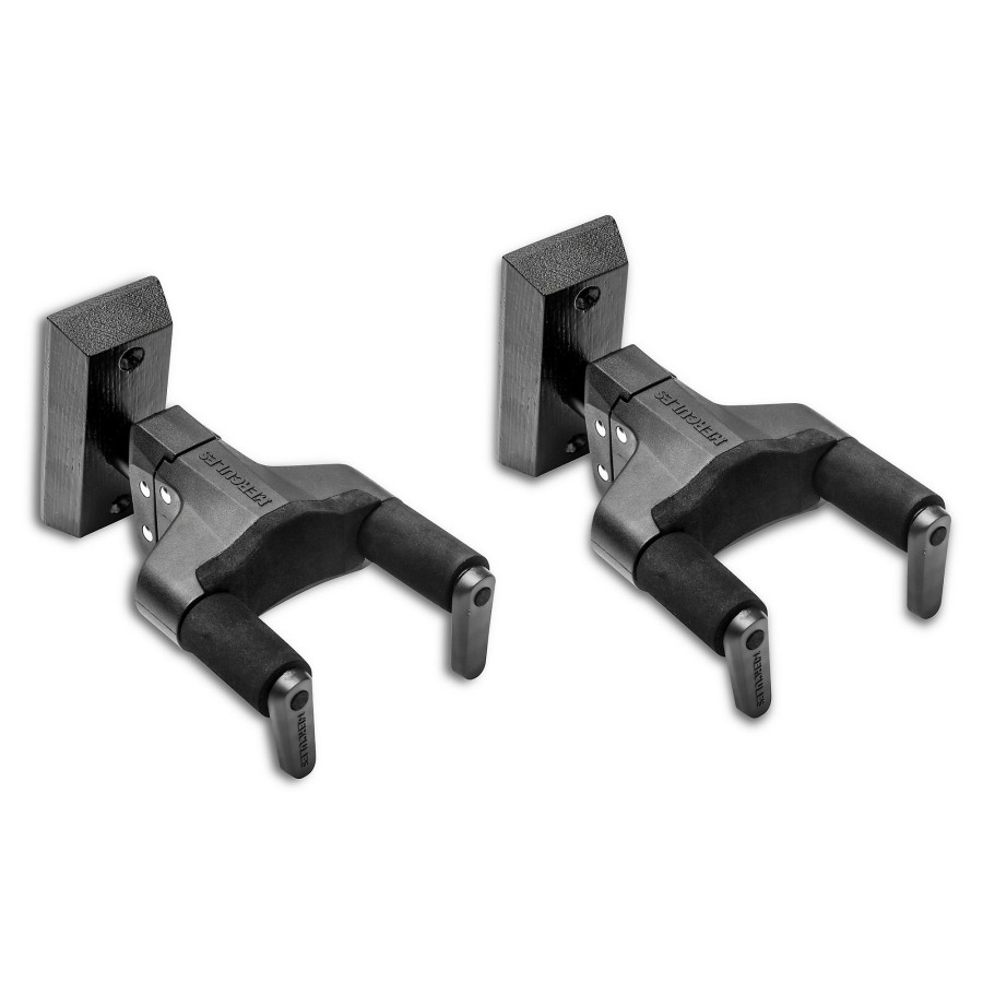 Guitars Hercules Wall Hangers | Hercules Gsp38Wbk Plus Universal Autogrip Wall Mount Guitar Hanger - Black, 2-Pack