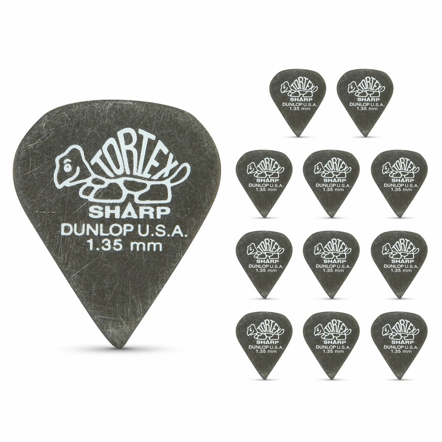 Guitars Dunlop Guitar Picks | Dunlop Tortex Sharp Guitar Picks 1 Dozen 1.35 Mm