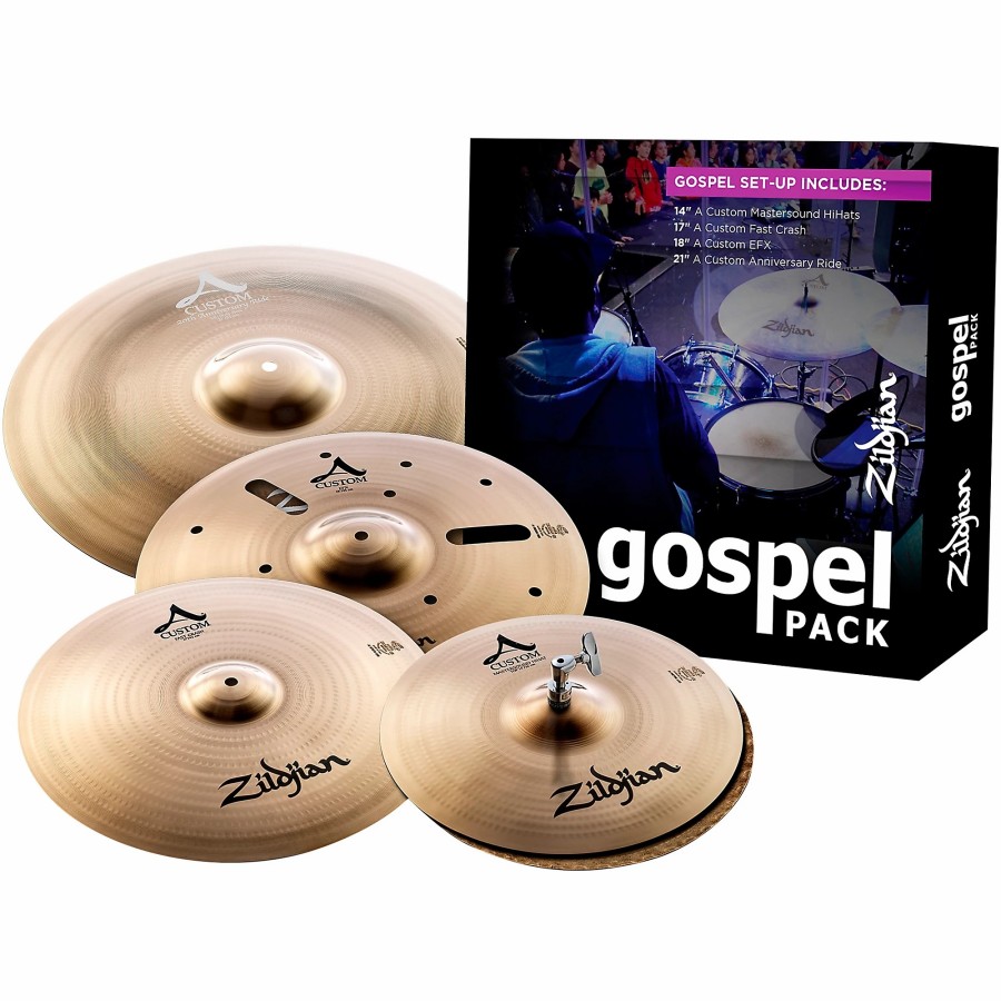 Drums Zildjian Cymbal Packs | Zildjian A Custom Gospel Cymbal Pack With Free 18" Cymbal