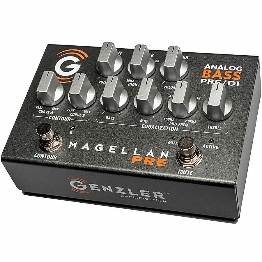 Basses Genzler Amplification Bass Effects | Genzler Amplification Magellan Pre Analog Bass Pre/Di Effects Pedal Platinum Silver