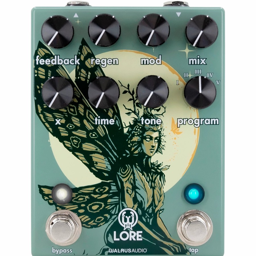 Guitars Walrus Audio Effects | Walrus Audio Lore Reverse Soundscape Generator Delay/Reverb/Pitch/Modulation Effects Pedal Green