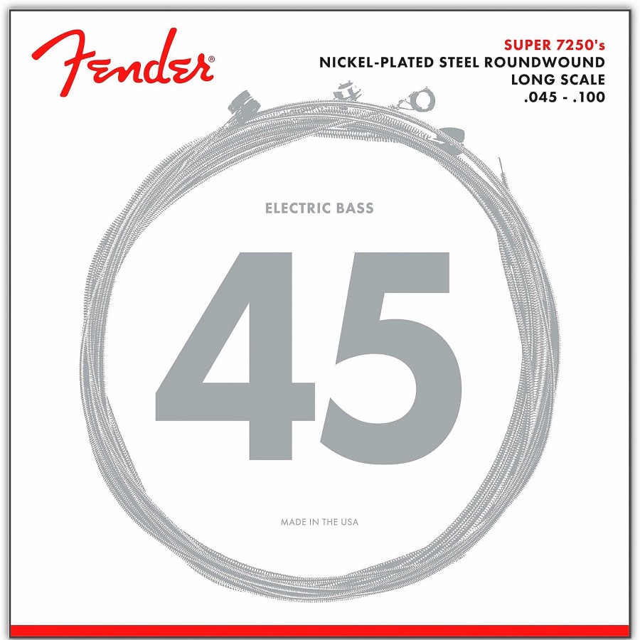 Basses Fender Bass Guitar Strings | Fender 7250Ml Super Bass Nickel-Plated Steel Long Scale Bass Strings - Medium Light