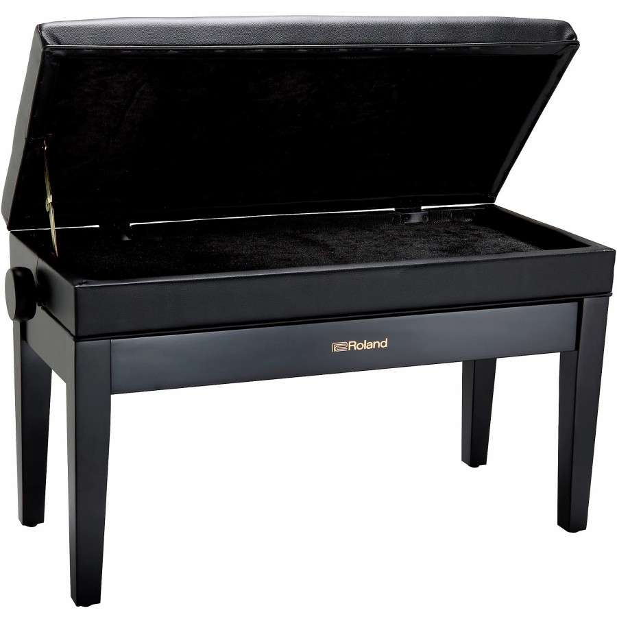 Keyboards & Midi Roland Benches & Stools | Roland Rpb-D400-Us Piano Bench, Duet Size, Vinyl Seat Satin Black