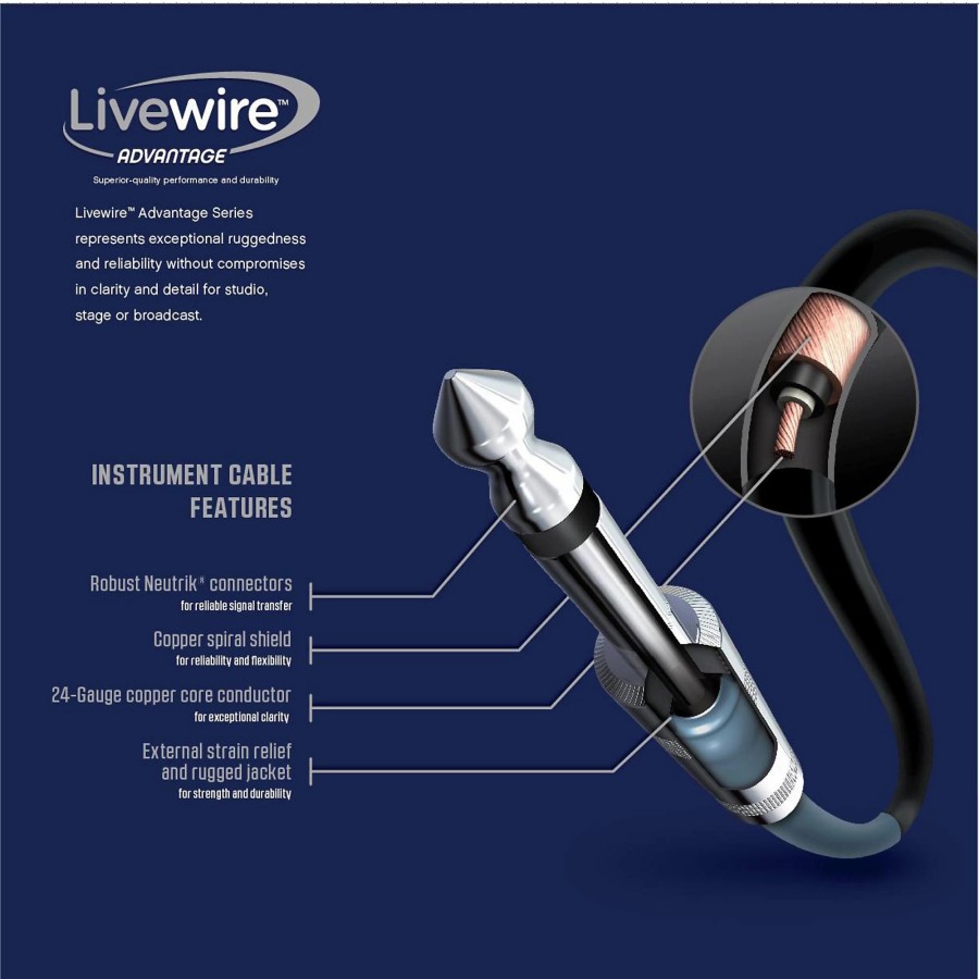 Guitars Livewire Instrument Cables | Livewire Advantage Instrument Cable 3 Ft. Black