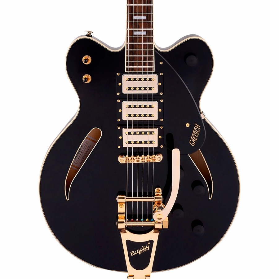 Guitars Gretsch Guitars Hollow & Semi-Hollow Body | Gretsch Guitars G2627T Streamliner Center Block 3-Pickup Cateye With Bigsby Electric Guitar Black