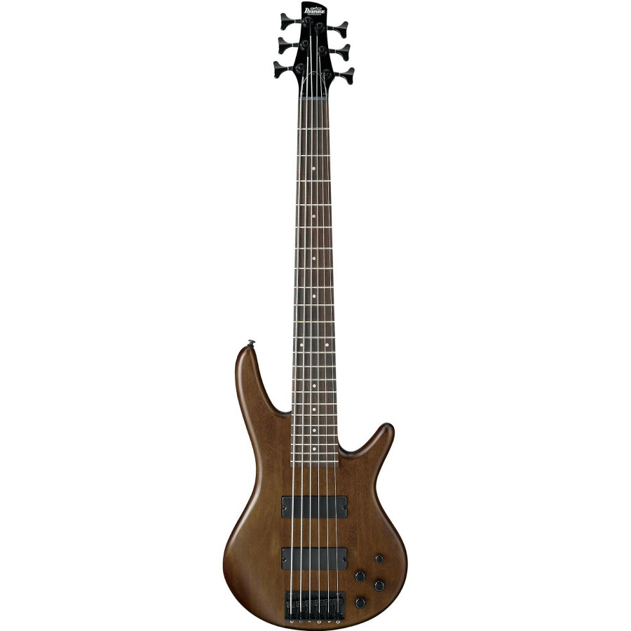 Basses Ibanez 6+ String | Ibanez Gsr206 6-String Electric Bass Flat Walnut Rosewood Fretboard