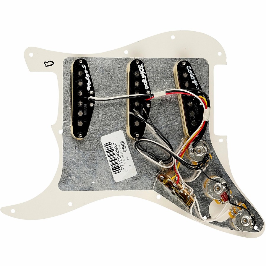 Basses Fender Fretted Instrument Accessories & Parts | Fender Stratocaster Sss Tex Mex Pre-Wired Pickguard White/Back/White