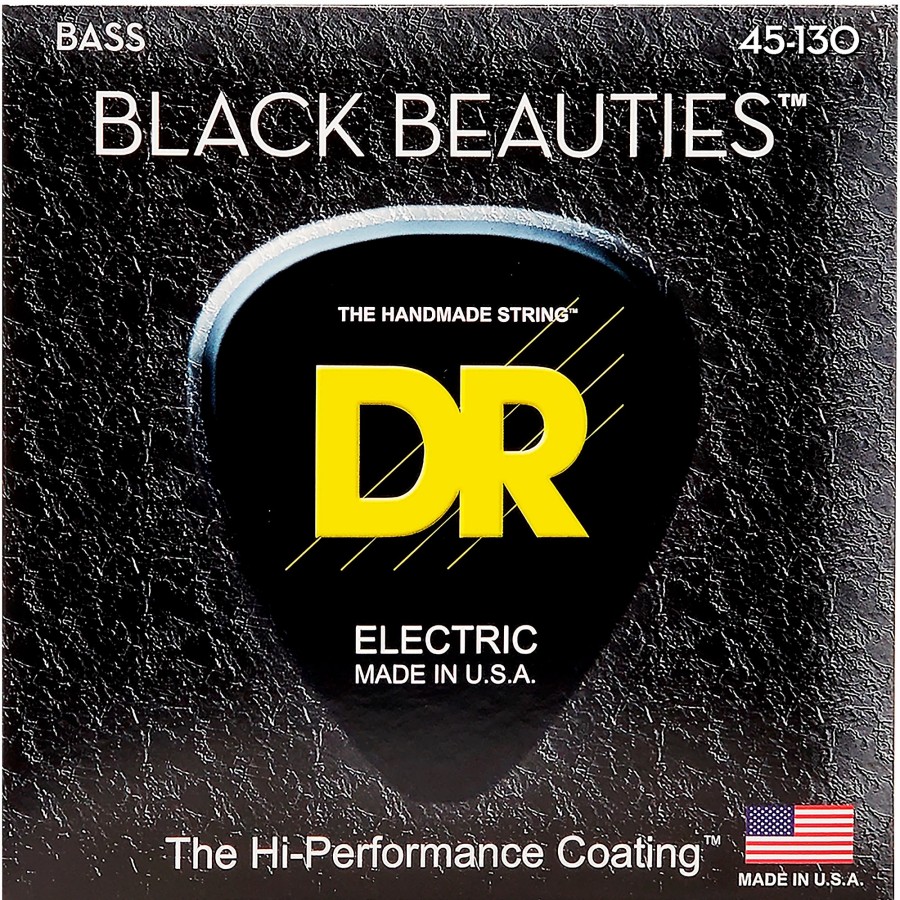 Basses DR Strings Bass Guitar Strings | Dr Strings Black Beauties Black Coated 5-String Bass Strings Medium (45-130)