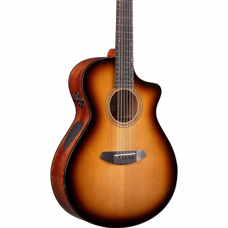 Guitars Breedlove 12-String | Breedlove Organic Solo Pro Ce Red Cedar-African Mahogany 12-String Concert Acoustic-Electric Guitar Edge Burst