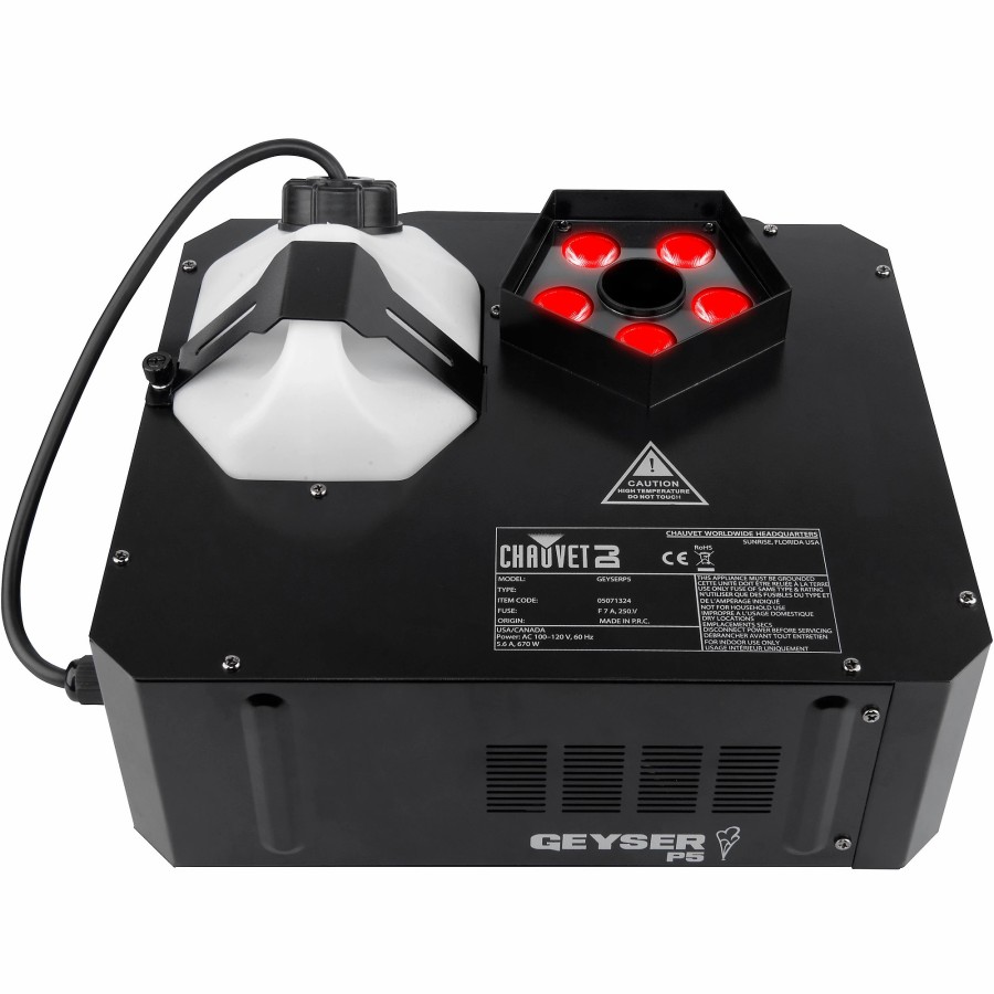 Lighting CHAUVET DJ | Chauvet Dj Geyser P5 Compact Vertical Fog Machine With Rgba+Uv Leds And Wireless Remote