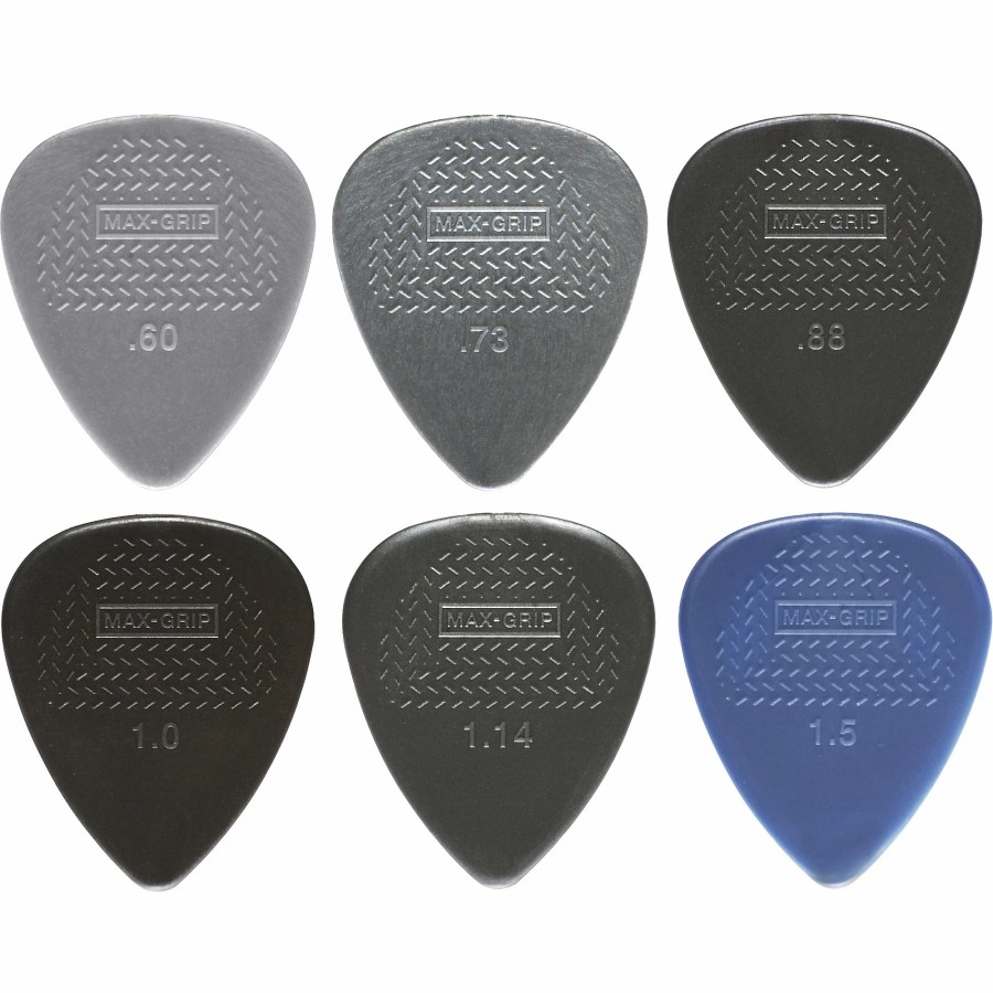 Basses Dunlop Fretted Instrument Accessories & Parts | Dunlop Nylon Max Grip Guitar Picks - 12-Pack 0.73 Mm