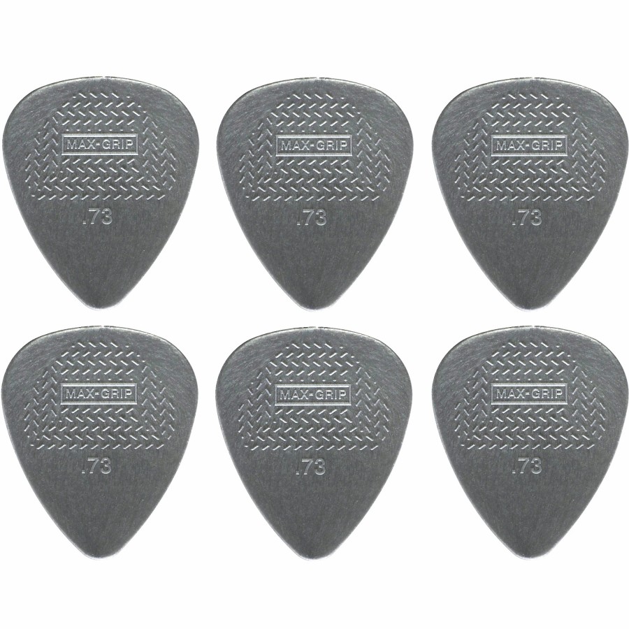 Basses Dunlop Fretted Instrument Accessories & Parts | Dunlop Nylon Max Grip Guitar Picks - 12-Pack 0.73 Mm