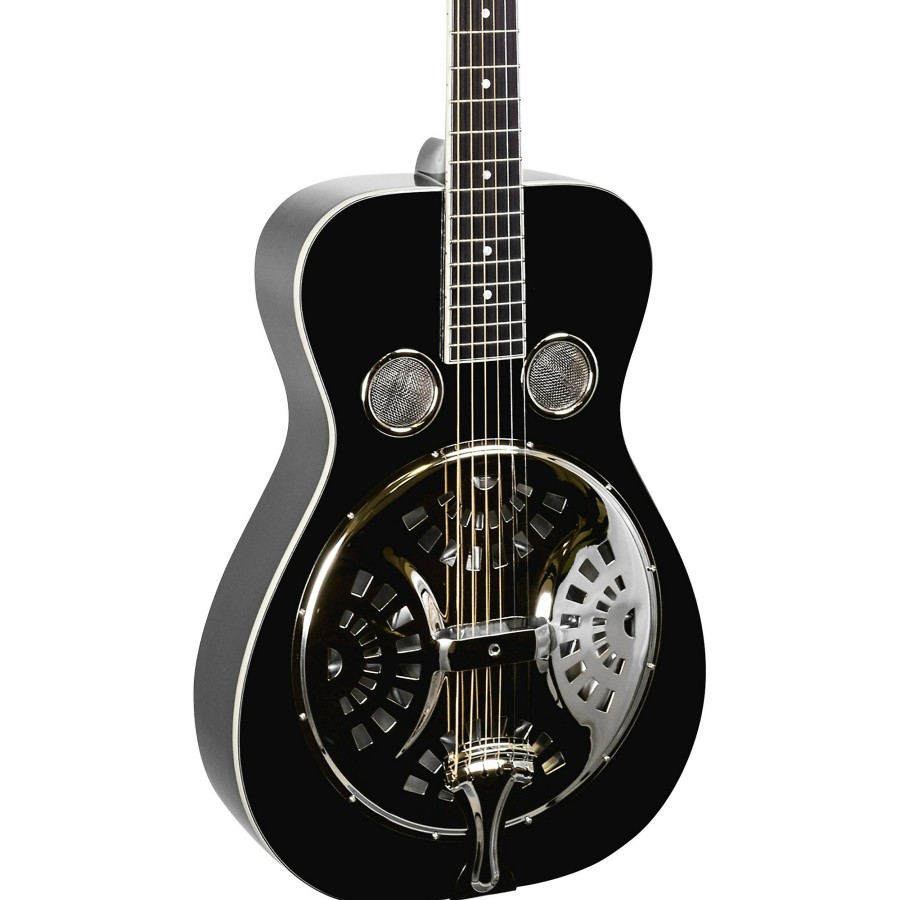 Guitars Recording King | Recording King Rr-36 Maxwell Series Round Neck Resonator Guitar Gloss Black