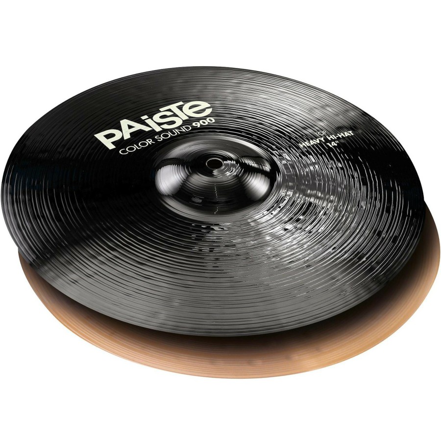 Drums Paiste Hi-Hat Cymbals | Paiste Colorsound 900 Heavy Hi Hat Cymbal Black 14 In. Top