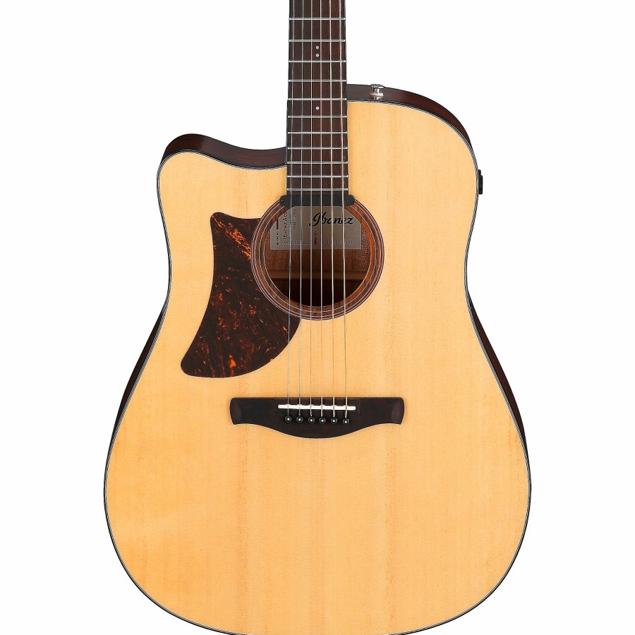 Guitars Ibanez Left Handed | Ibanez Aad170Lce Advanced Cutaway Left-Handed Sitka Spruce-Okoume Dreadnought Acoustic-Electric Guitar Natural