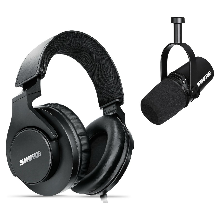 Mics & Wireless Shure | Shure Recording Bundle With Mv7 Podcast Microphone & Srh440A Studio Headphones Black