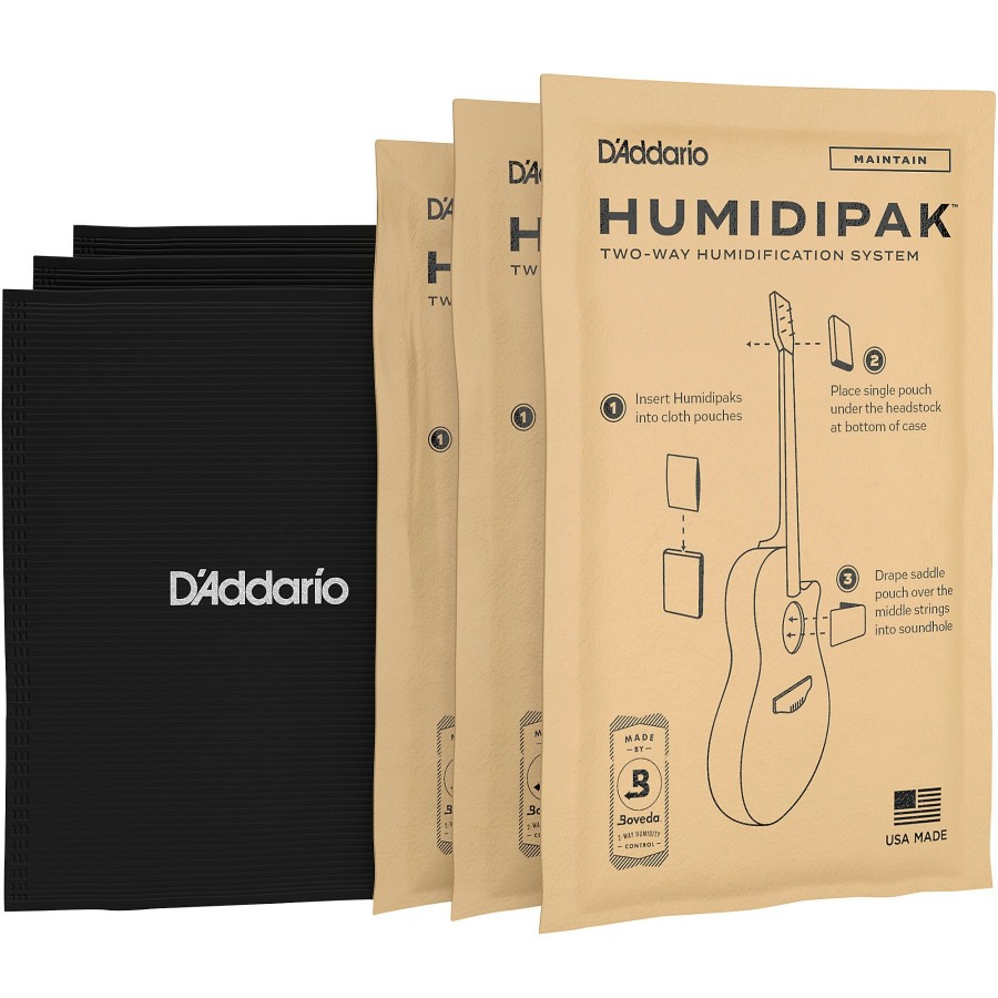 Basses D'Addario Fretted Instrument Accessories & Parts | D'Addario Humidipak Two-Way Humidification System Black