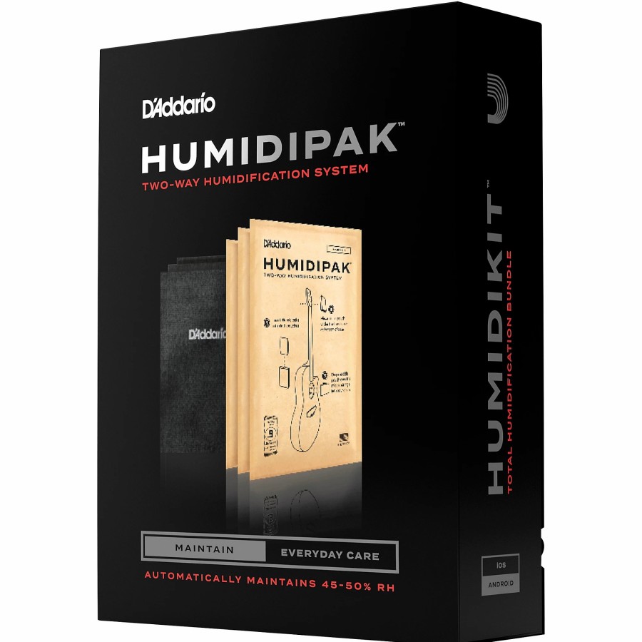 Basses D'Addario Fretted Instrument Accessories & Parts | D'Addario Humidipak Two-Way Humidification System Black