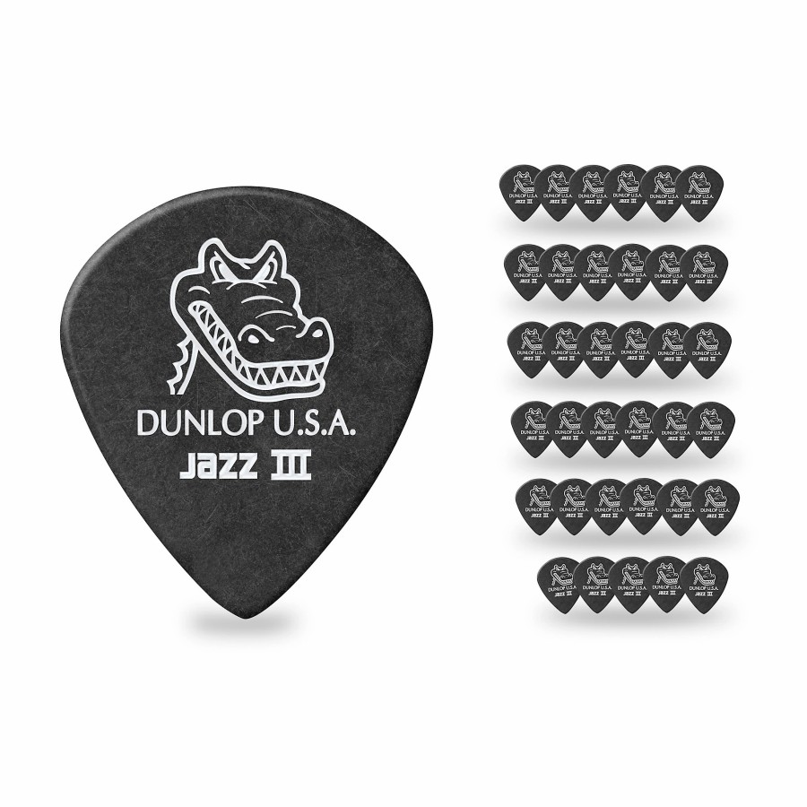 Guitars Dunlop Guitar Picks | Dunlop Gator Grip Jazz Iii Guitar Picks 1.4 Mm 36 Pack