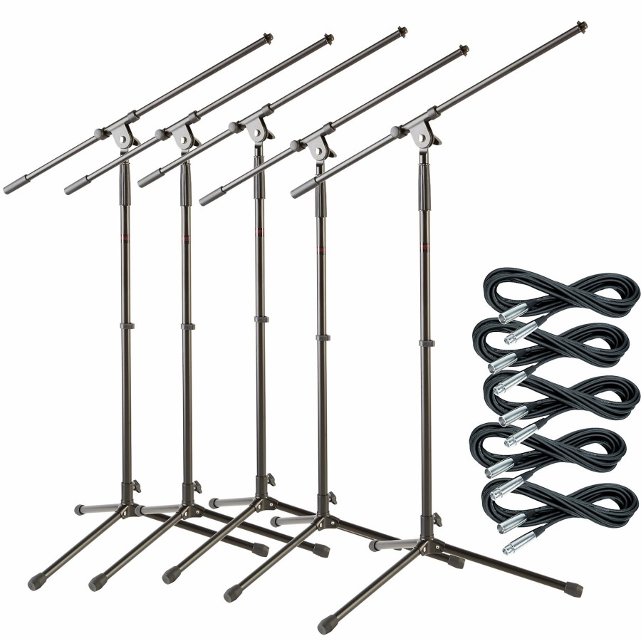 Recording Musician's Gear | Musician'S Gear Tripod Mic Stand With 20' Mic Cable 5-Pack