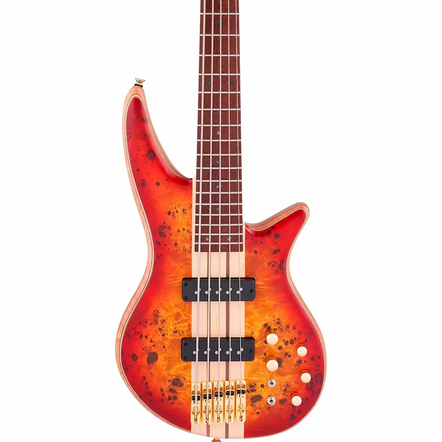 Basses Jackson 5-String | Jackson Pro Series Spectra Bass Sb V Poplar Burl Transparent Cherry Burst