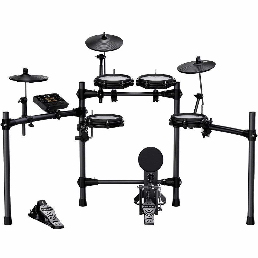 Drums NUX Electronic Drum Sets | Nux Dm-210 Mesh-Head Digital Drum Kit Black