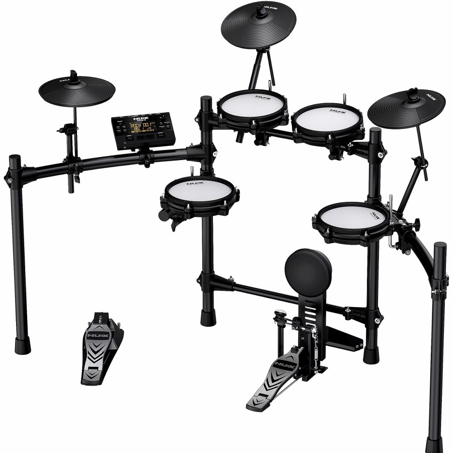 Drums NUX Electronic Drum Sets | Nux Dm-210 Mesh-Head Digital Drum Kit Black