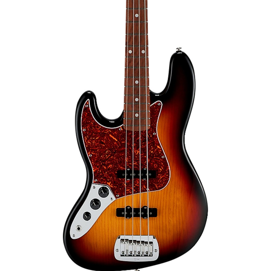 Basses Gu0026L Left-Handed | G&L Fullerton Deluxe Jb Left Handed Electric Bass 3-Tone Sunburst