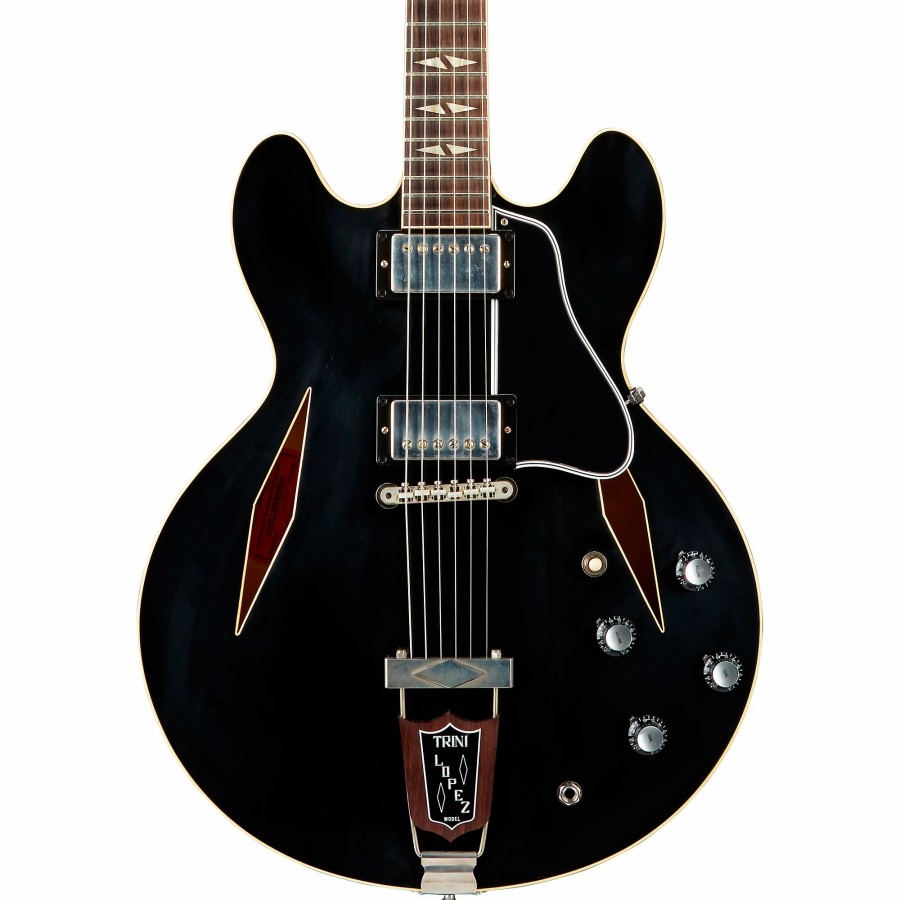 Guitars Gibson Custom Hollow & Semi-Hollow Body | Gibson Custom 1964 Trini Lopez Standard Reissue Vos Semi-Hollow Electric Guitar Ebony