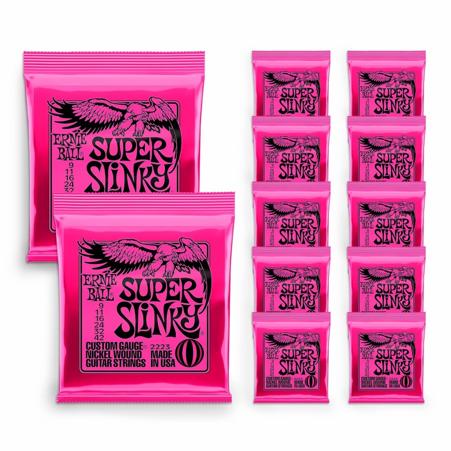 Guitars Ernie Ball Guitar Strings | Ernie Ball 2223 Nickel Super Slinky Guitar Strings - Buy 10, Get 2 Free