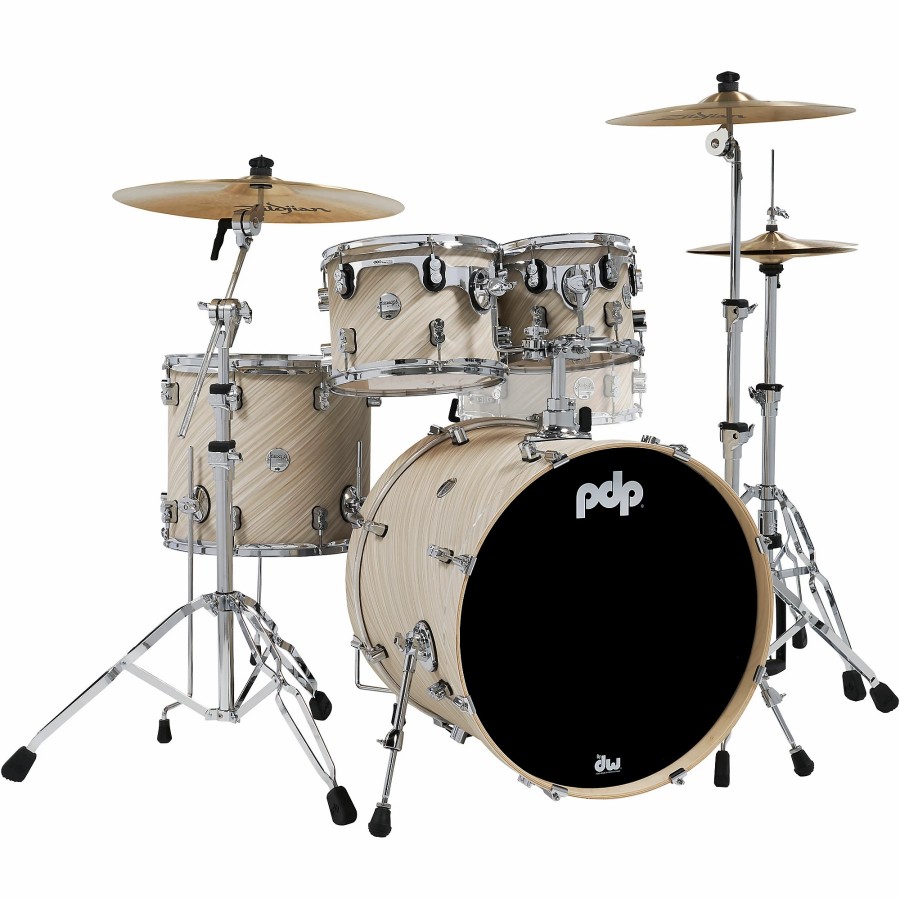 Drums PDP by DW Drum Sets | Pdp By Dw Concept Maple 4-Piece Shell Pack With Chrome Hardware Twisted Ivory