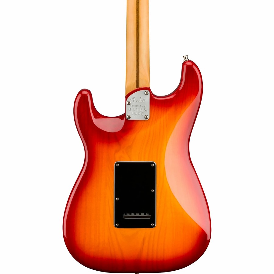 Guitars Fender Solid Body | Fender American Ultra Luxe Stratocaster Maple Fingerboard Electric Guitar Plasma Red Burst