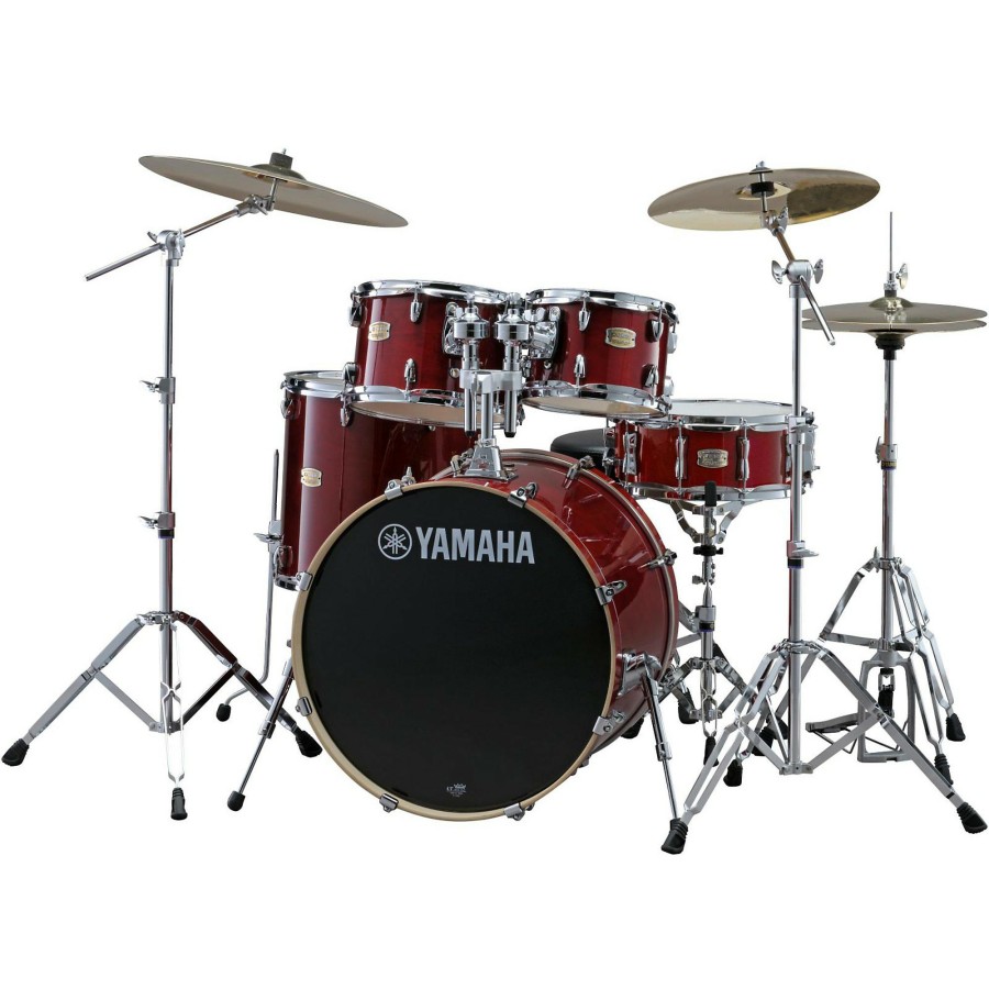 Drums Yamaha Drum Sets | Yamaha Stage Custom Birch 5-Piece Shell Pack With 20" Bass Drum Cranberry Red