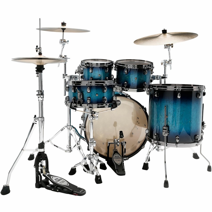 Drums TAMA Drum Sets | Tama Starclassic Maple 4-Piece Shell Pack With Black Nickel Hardware And 22" Bass Drum Molten Electric Blue Burst