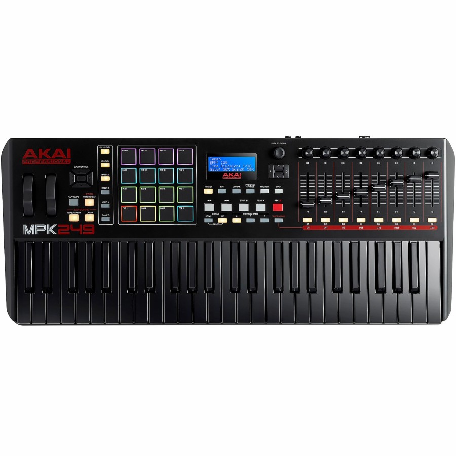 Keyboards & Midi Akai Professional Midi Controllers | Akai Professional Mpk249 49-Key Controller, Black-On-Black