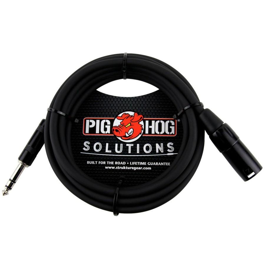 Accessories Pig Hog | Pig Hog Solutions Trs(M) To Xlr(M) Balanced Adapter Cable 25 Ft.