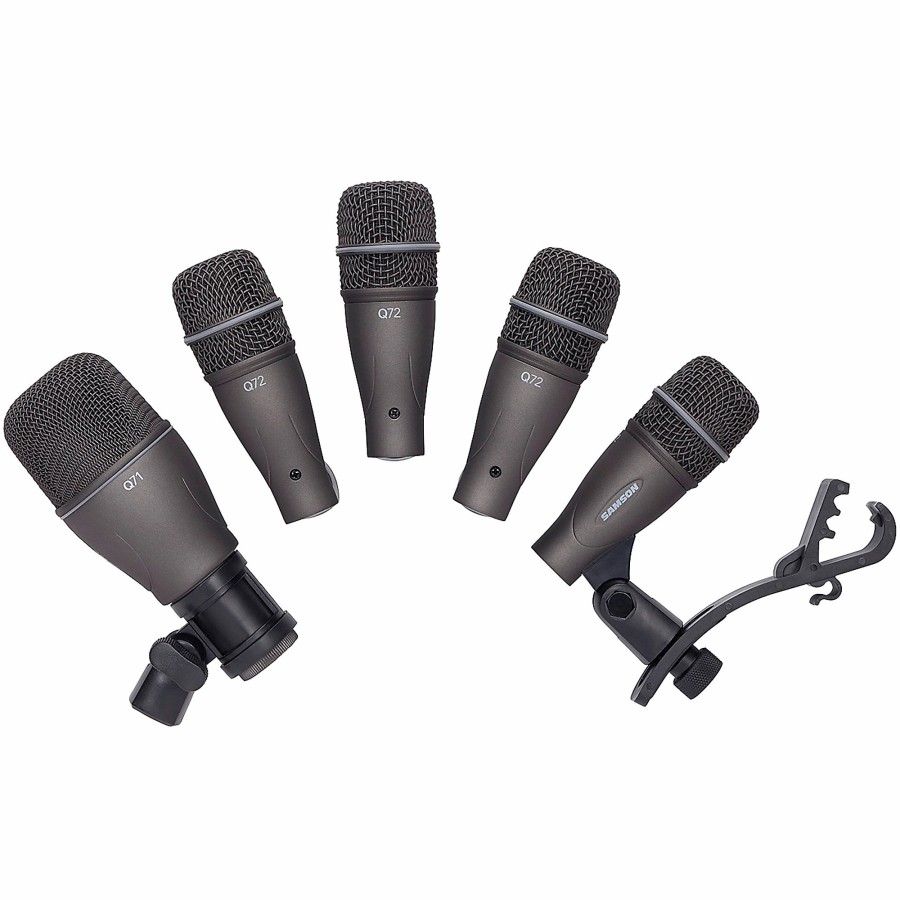 Mics & Wireless Samson | Samson Dk 705 Drum Mic 5-Kit: (1) Q71 Kick Mic (4) Q72 Snare/Tom Mics And Swivel Mounts