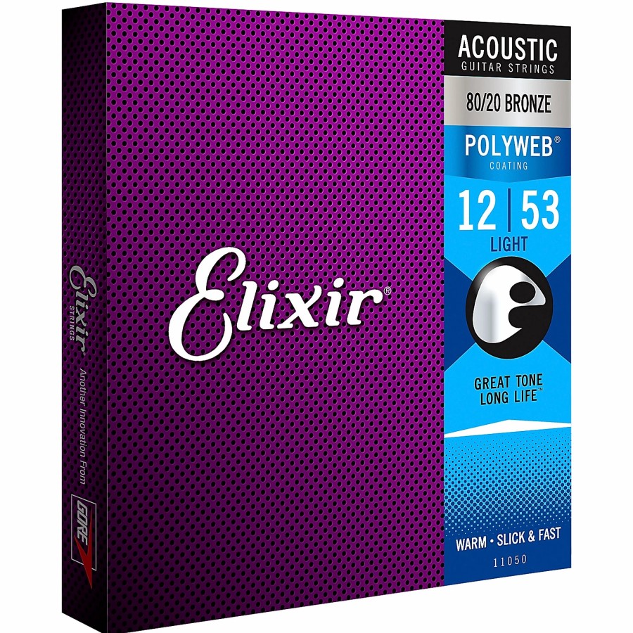 Guitars Elixir Guitar Strings | Elixir Polyweb Acoustic Guitar Strings - .012-.053 Light