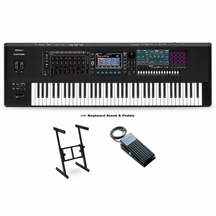 Keyboards & Midi Roland | Roland Fantom-7 Workstation With Ev-5 Pedal And Z Stand