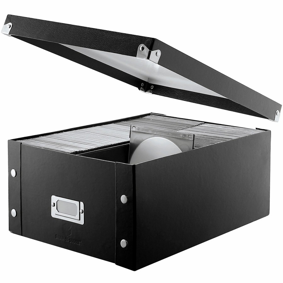 Accessories Vaultz | Vaultz Snap-N-Store Cd Doublewide Storage Box Black