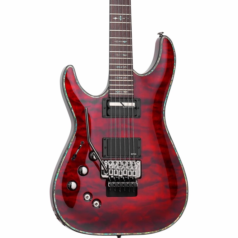 Guitars Schecter Guitar Research Left Handed | Schecter Guitar Research Hellraiser C-1 With Floyd Rose Sustaniac Left-Handed Electric Guitar Black Cherry