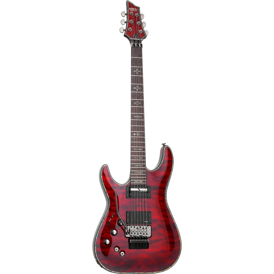 Guitars Schecter Guitar Research Left Handed | Schecter Guitar Research Hellraiser C-1 With Floyd Rose Sustaniac Left-Handed Electric Guitar Black Cherry