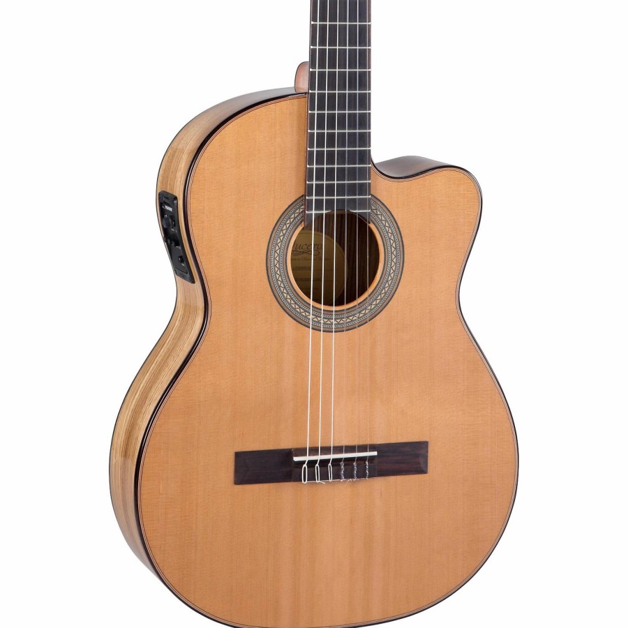 Guitars Lucero | Lucero Lc235Sce Acoustic-Electric Exotic Wood Classical Guitar Natural