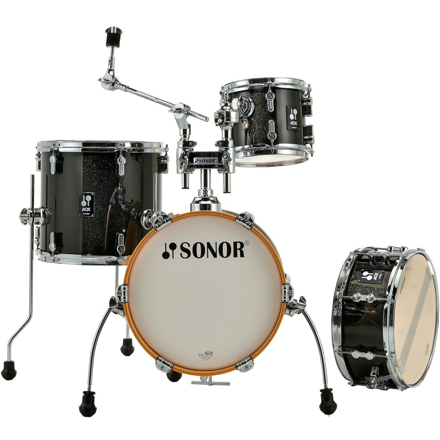 Drums SONOR Drum Sets | Sonor Aqx Micro Shell Pack Black Midnight Sparkle