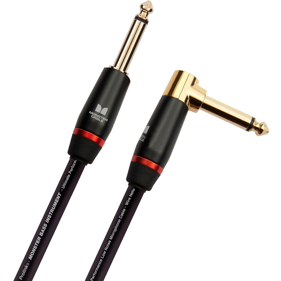 Guitars Monster Cable Instrument Cables | Monster Cable Prolink Monster Bass Pro Audio Instrument Cable, Right Angle To Straight 12 Ft. Black