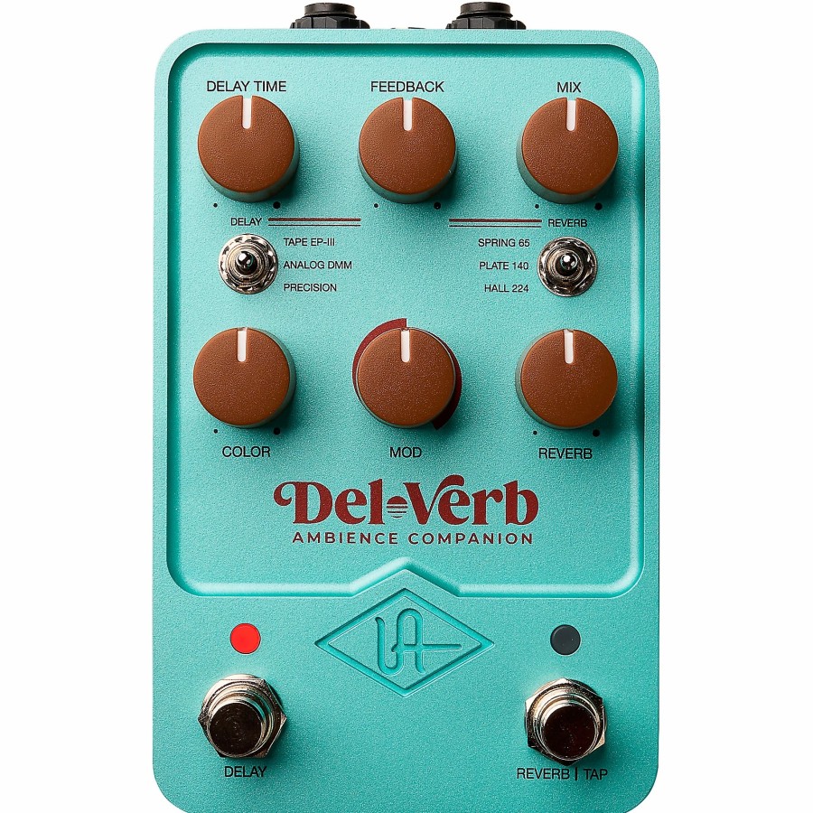 Amps & Effects Universal Audio Delay & Reverb | Universal Audio Uafx Del-Verb Ambience Companion Effects Pedal Turquoise