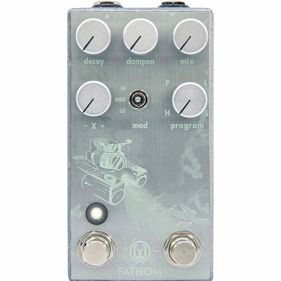 Amps & Effects Walrus Audio Delay & Reverb | Clearance Walrus Audio Fathom Mult-Function Reverb Effects Pedal Platinum