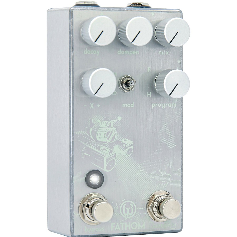 Amps & Effects Walrus Audio Delay & Reverb | Clearance Walrus Audio Fathom Mult-Function Reverb Effects Pedal Platinum