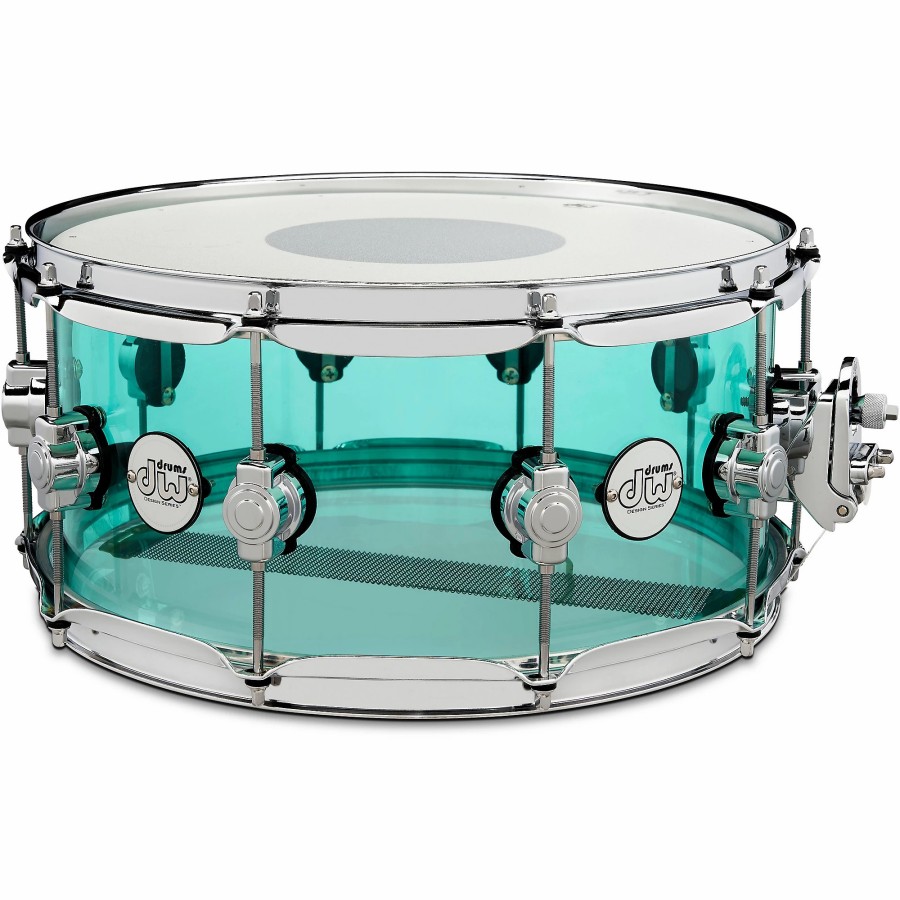 Drums DW Snare Drums | Dw Design Series Acrylic Snare Drum 14 X 6.5 In. Sea Glass